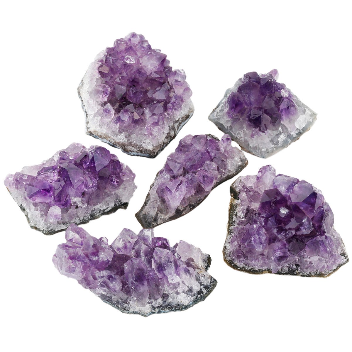 SUNYIK Natural Amethyst Quartz Crystal Cluster,Druzy Geode Specimen Gemstone Sculpture Sphere(0.5lb)