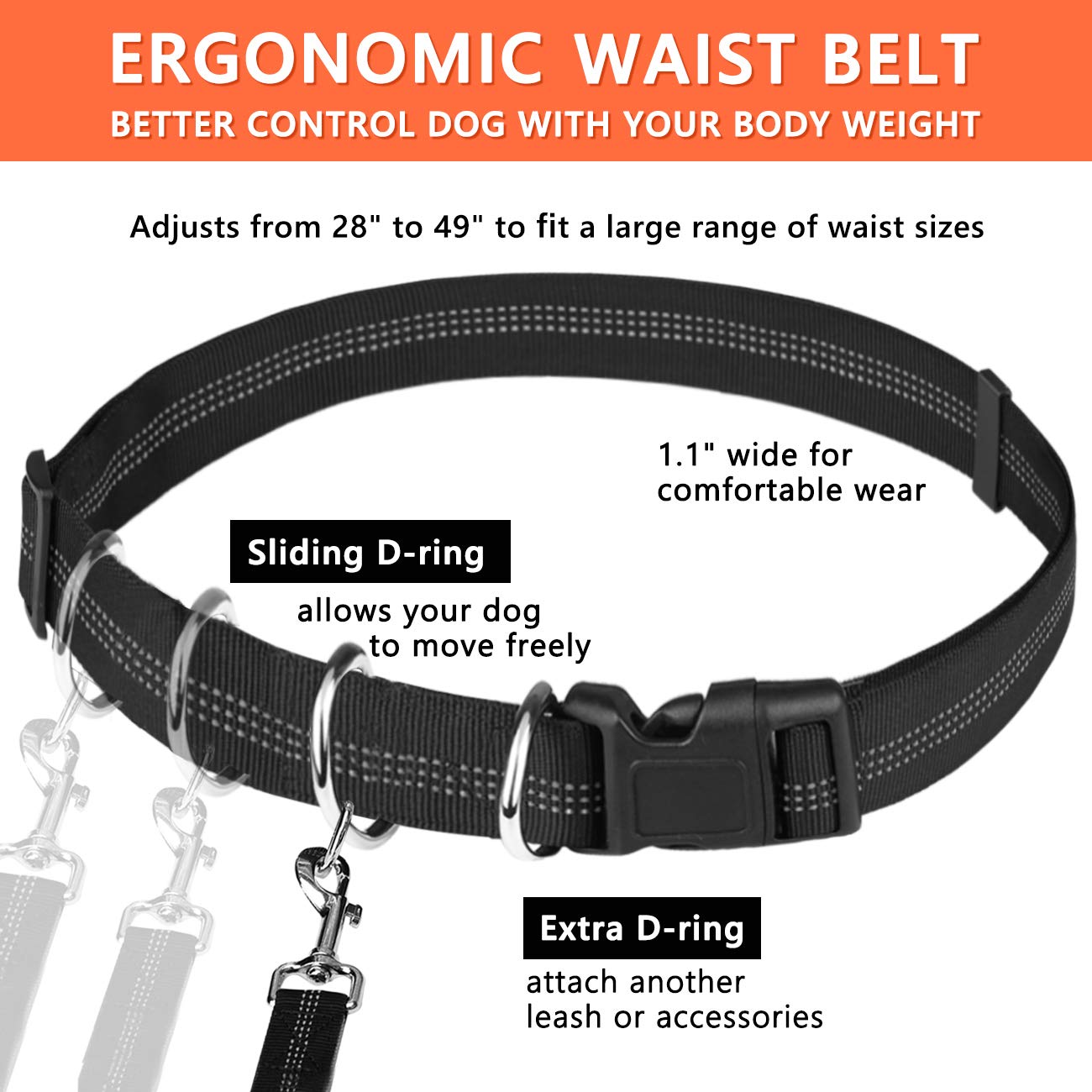 retractable waist leash