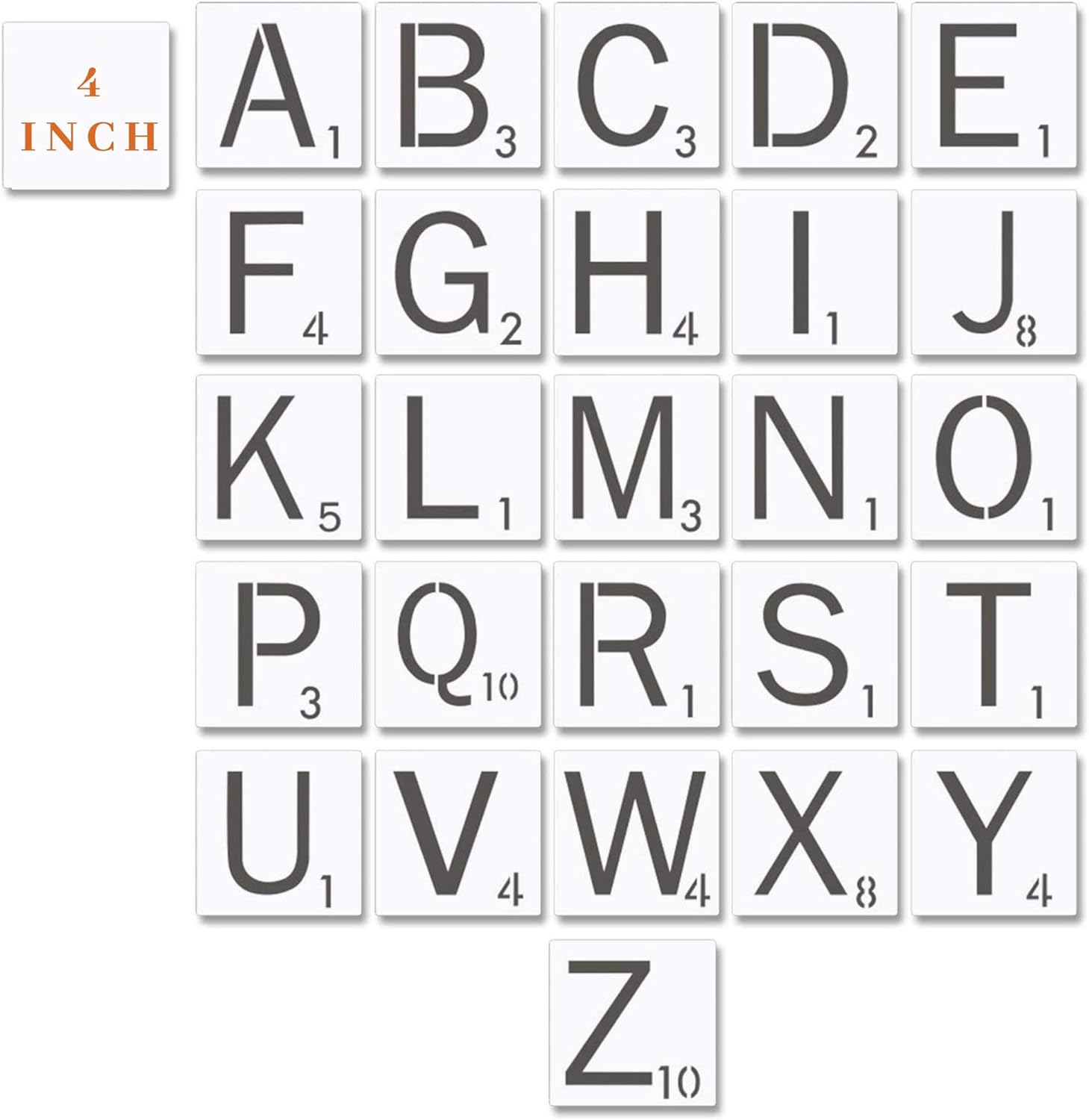 Woodcrafts Large Scrabble Tiles Stencil Set 4x4 In Banners Kai 4 Symbol Stencils 36 Wood Squares For Coasters Adult Crafts Kit Diy Home Decor For Living Room By Cade
