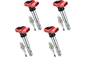 BDFHYK Ignition Coil Pack UF529 and Iridium Spark Plugs 4644 Compatible with Audi A3 A4 allroad Quattro A5 Quattro Q5 TT Quat
