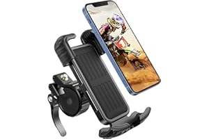 Marspeeder Bike Motorcycle Phone Mount, Super Stable Bike Motorcycle Phone Holder with Security Lock, Bicycle Phone Mount wit