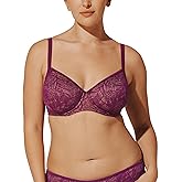 ThirdLove Feather Lace Demi Bra for Women, Semi-Sheer, Soft Comfort, Adjustable Straps, Memory Foam Cups