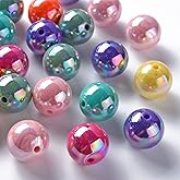 KitBeads 111pcs 20mm Random Round Chunky Bubblegum Ball Beads Colorful AB Acrylic Bead for Jewelry Making Necklace Bracelets Bulk