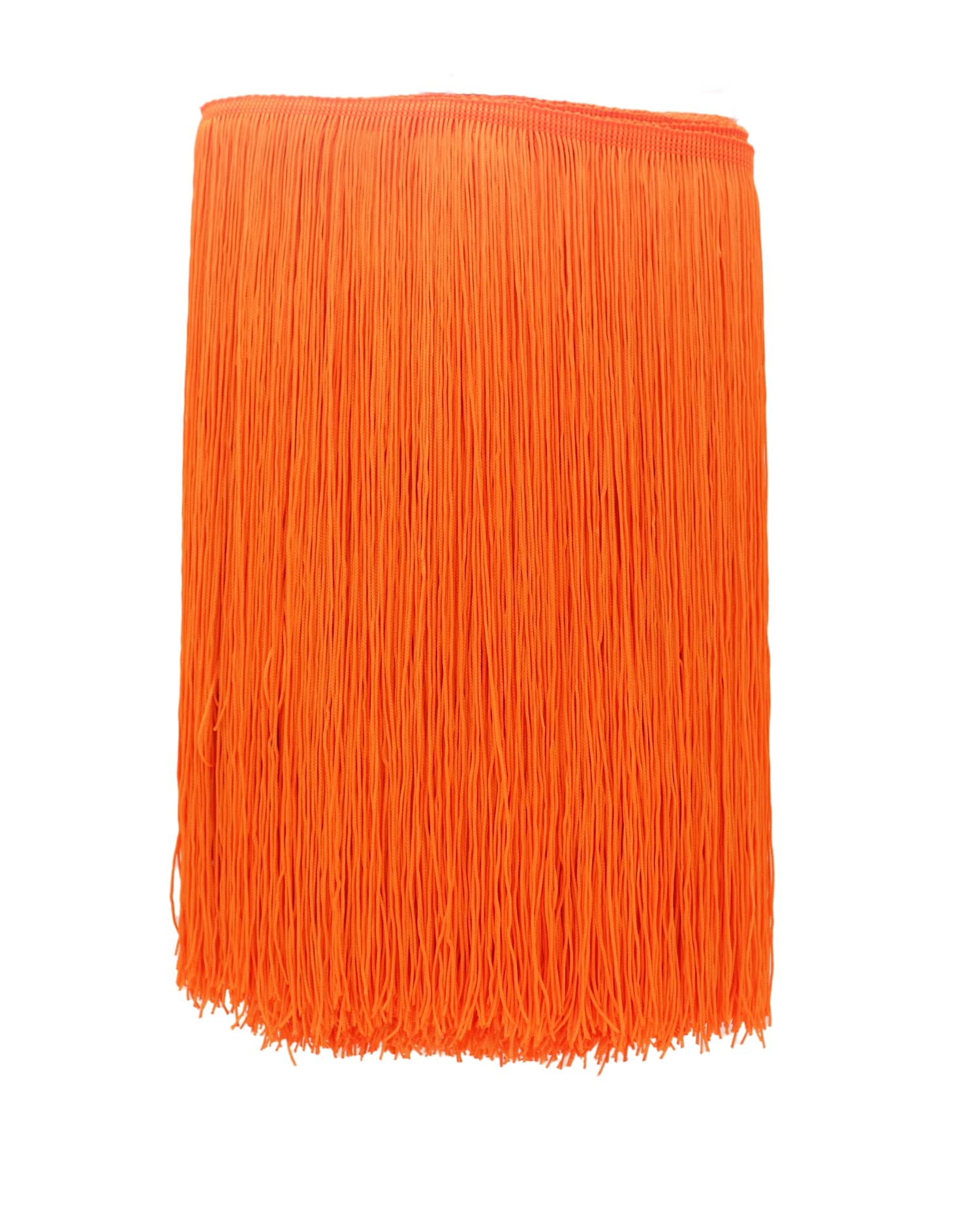 Yalulu 10 Meters Long 30 CM Wide Polyester Latin Fringe Tassel Trimming Lace DIY Latin Macrame Samba Dance Dress Stage Clothes Curtain Trim (Orange) — image 1