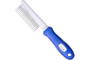 Horicon Pet Detangling Grooming Comb with Long & Short Stainless Steel Metal Teeth - Dogs, Cats & Small Animals for Removing 