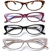 AQWANO Reading Glasses Womens Blue Light Blocking - Cat Eye Ladies Computer Readers Anti Eyestrain UV400 Eyeglasses