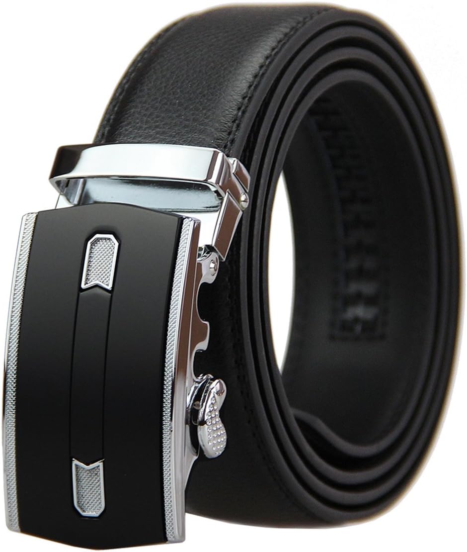 Ratchet Belts for Men, Men's Genuine Leather Dress Belt with Automatic Buckle