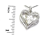 Luxurious 2 carat Diamond Solitaire Necklace Heart Shaped Lab Created Diamond Pendant Mosanite Certified VVS1 Dcolor Diamond Jewelry 18k Gold Sterling Silver Valentine Heart Necklace Girlfriend 3.2ctw