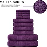 GC GAVENO CAVAILIA Towels 10pc Set 100% Egyptian Cotton Purple view 2