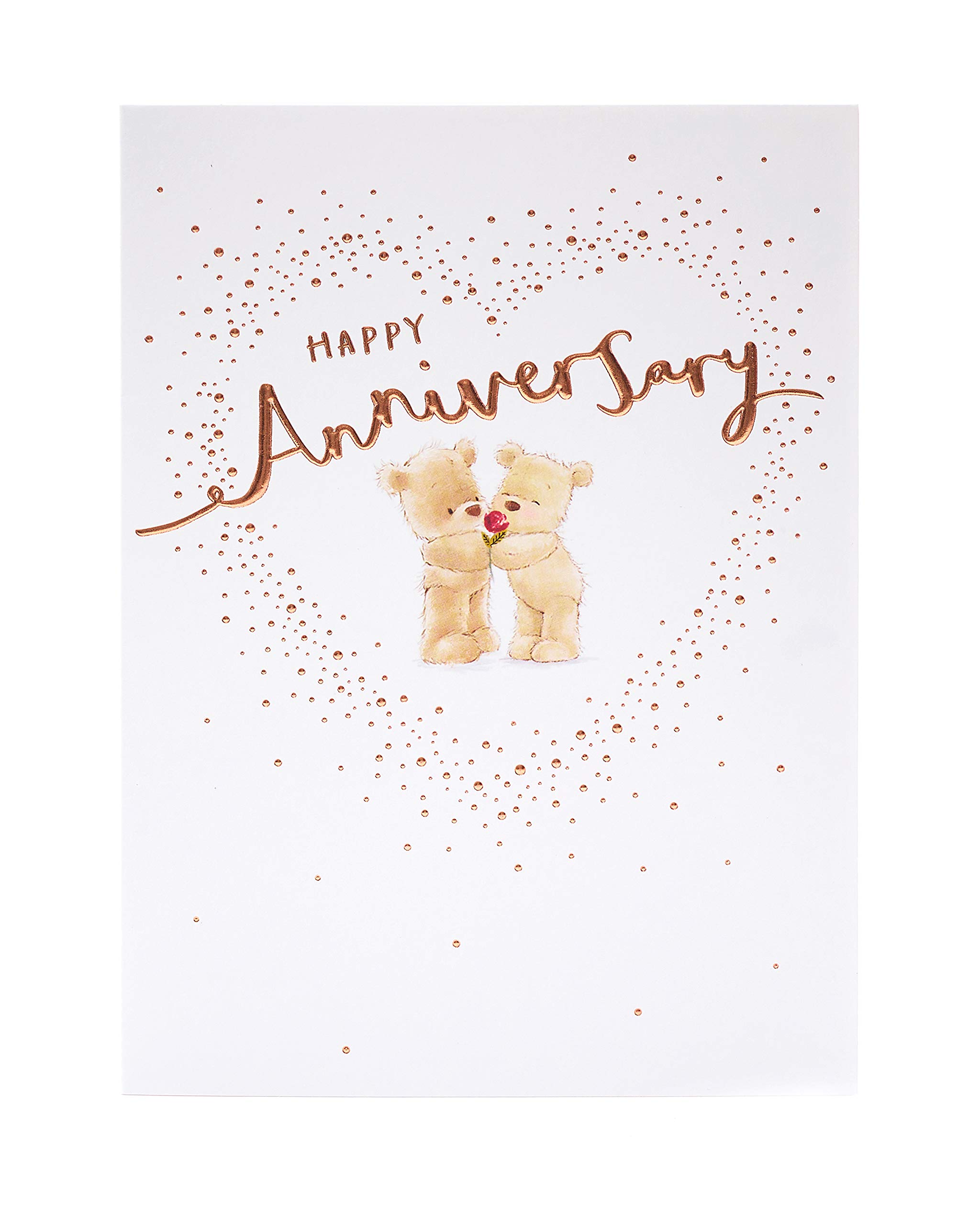 UK Greetings Wedding Anniversary Card for Him/Her/Friend - Teddy Design