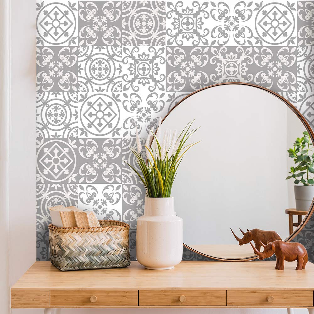 Alwayspon Multi-functional Sticker for Wall Tile Sticker, Bathroom Kitchen Fridge Freezer Vinyl Sticker, Furniture Stairs Door Table Peel and Stick Backsplash Staircase DIY Home Decoration Sticker