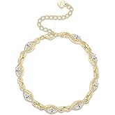 EONFUN Infinity Oval Moissanite Link Bracelet, 2.4cttw D Color VVS1 925 Sterling Silver Adjustable Eye Link Bracelets for Women Birthday Jewelry Gifts