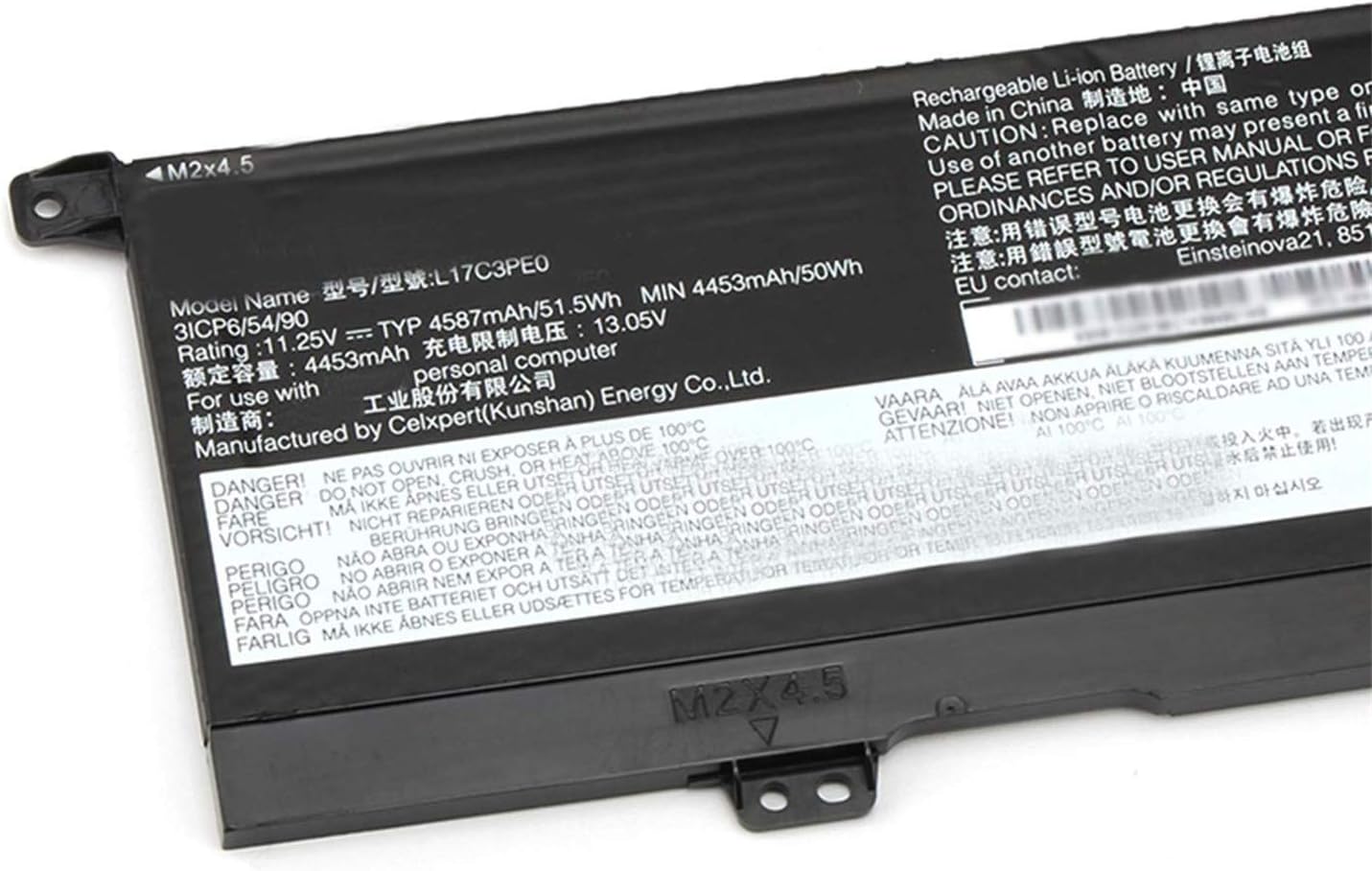 L17C3PE0 L17L3PE0 5B10Q39196 5B10Q39197 Laptop Battery Replacement for Lenovo Yoga 730-15IKB 730-15IWL Series(11.4V 51.5Wh 4520mAh) - Image 3