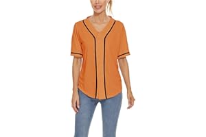 Mowbeat Women Baseball Jersey Button Down T-Shirt Short Sleeve Shirt Sports Uniform Softball Jersey Active Tee