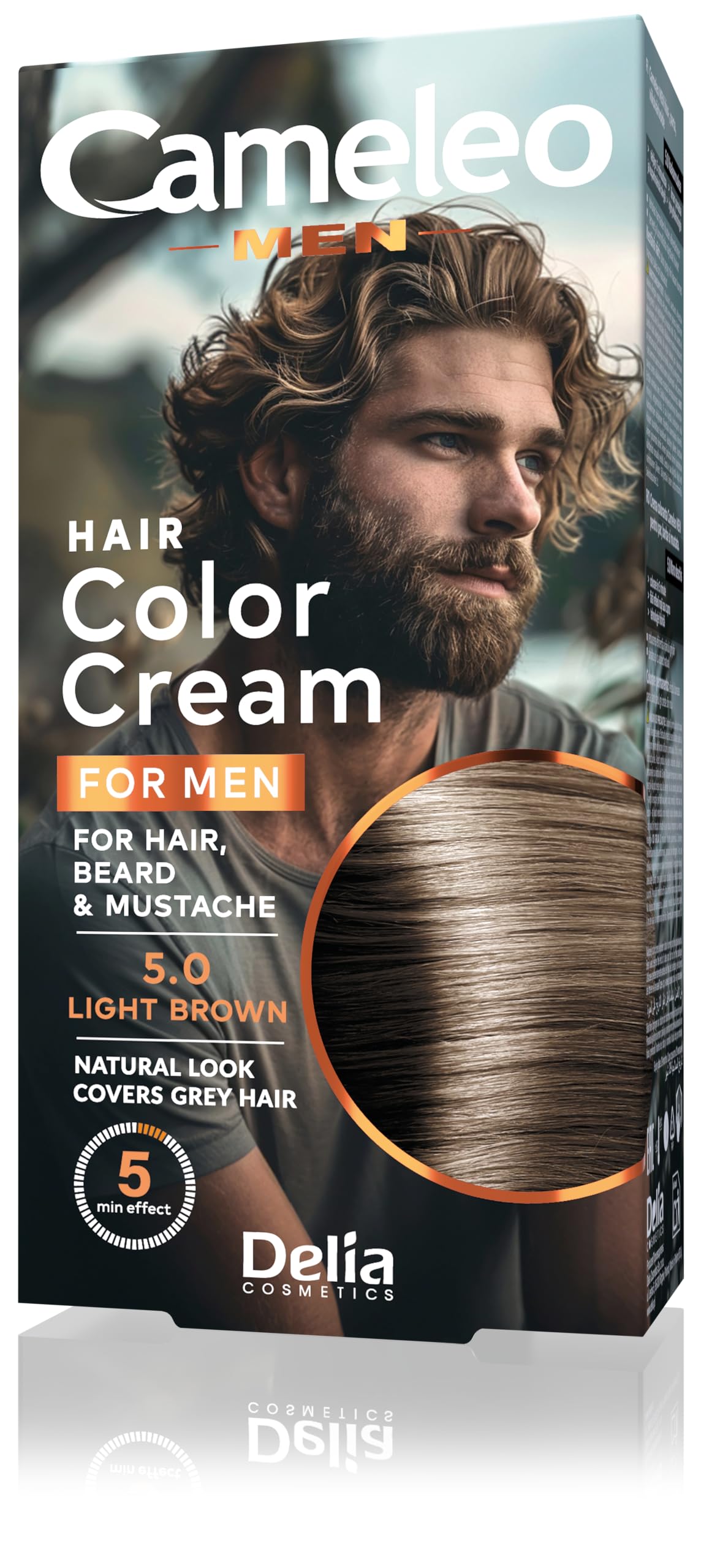 Cameleo Men - Permanent Hair Dye | Light Brown Colour for Hair Beard & Moustache | Natural Colour Effect in 5 Minutes | Cover Grey Hair | Ammonia FREE | 30ml
