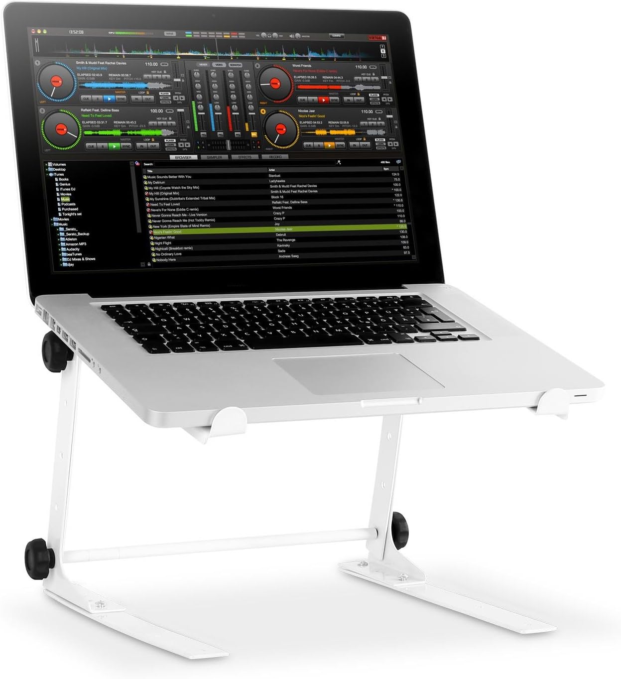 Resident 1Lap Laptop Mixer Controller Stand (Ergonomic, Allows Air to Circulate under the Hardware) - White