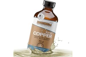 Thrival Labs Ionic Copper Drops (30 PPM) – Pure Liquid Supplement for Hair, Skin, Nails & Bone Health – Bioavailable Copper for Energy, Wellness & Joint Support - 8oz (Glass Dropper Bottle)