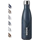 BJPKPK 25 oz Stainless Steel Insulated Water Bottle Cola Shape Kids Water Bottles For School,Wood-Yellow Gray