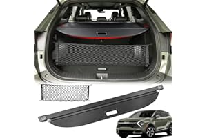 Volcaner for 2023-2025 2026 Kia Sportage Cargo Cover, Leather Retractable Rear Trunk Cover for Kia Sportage 2026 Accessories 2023-2025 Anti-Peeping Security Luggage Shade Shield