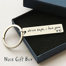HubbgDesign Key Chain Drive Safe I Love You