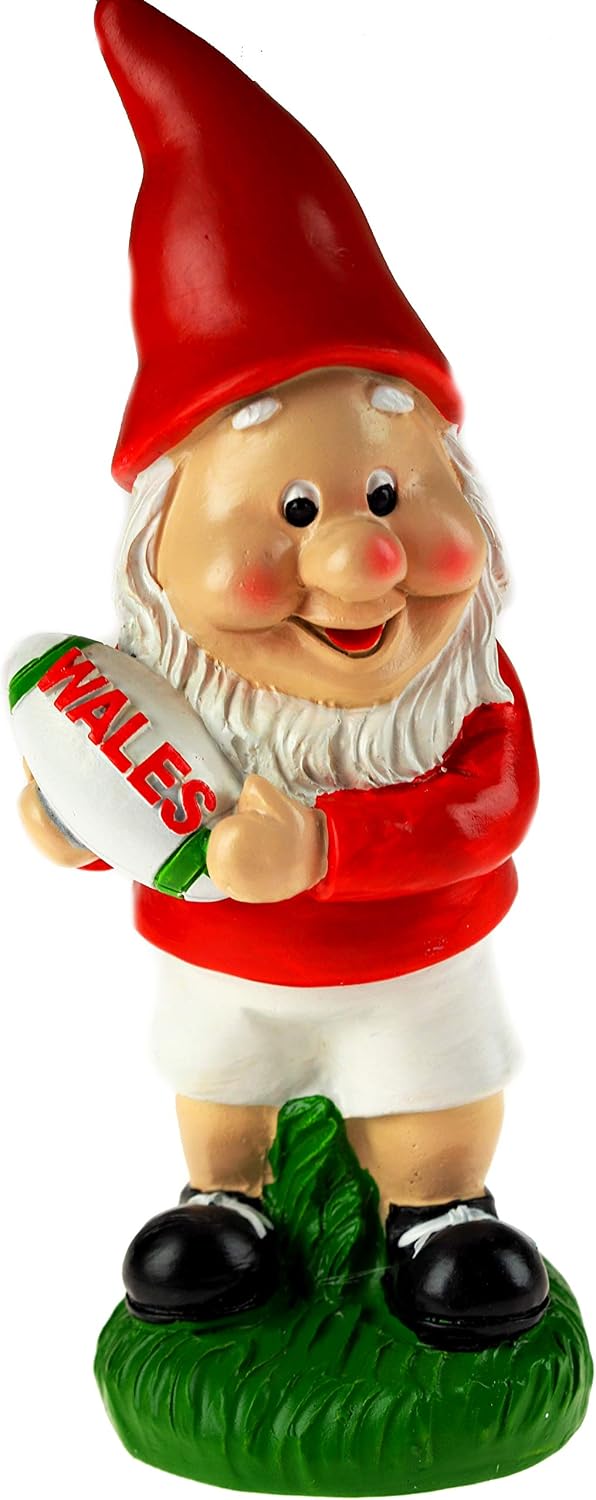 KandyToys Welsh 20cm Novelty Garden Gnome Ornaments Figurine - Wales Rugby Design, Multicolor, 15 Count (Pack of 203)