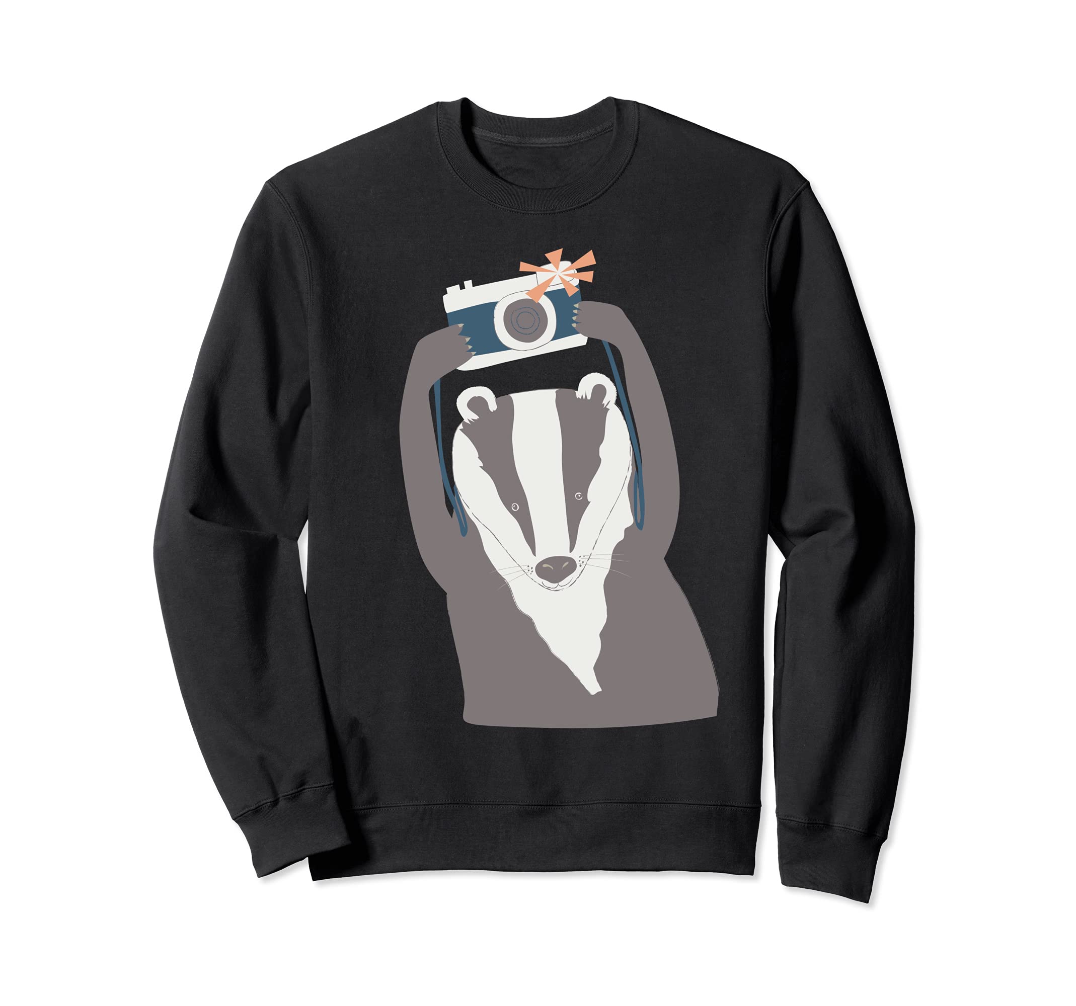 Spectacled Bear Camera Photographer Camping Campfire Hiker Sweatshirt