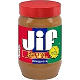 Jif Creamy Peanut Butter, 7g Protein (7% DV), 40 Oz. Jar | See nutrition information for fat and saturated fat content, Plant-based protein