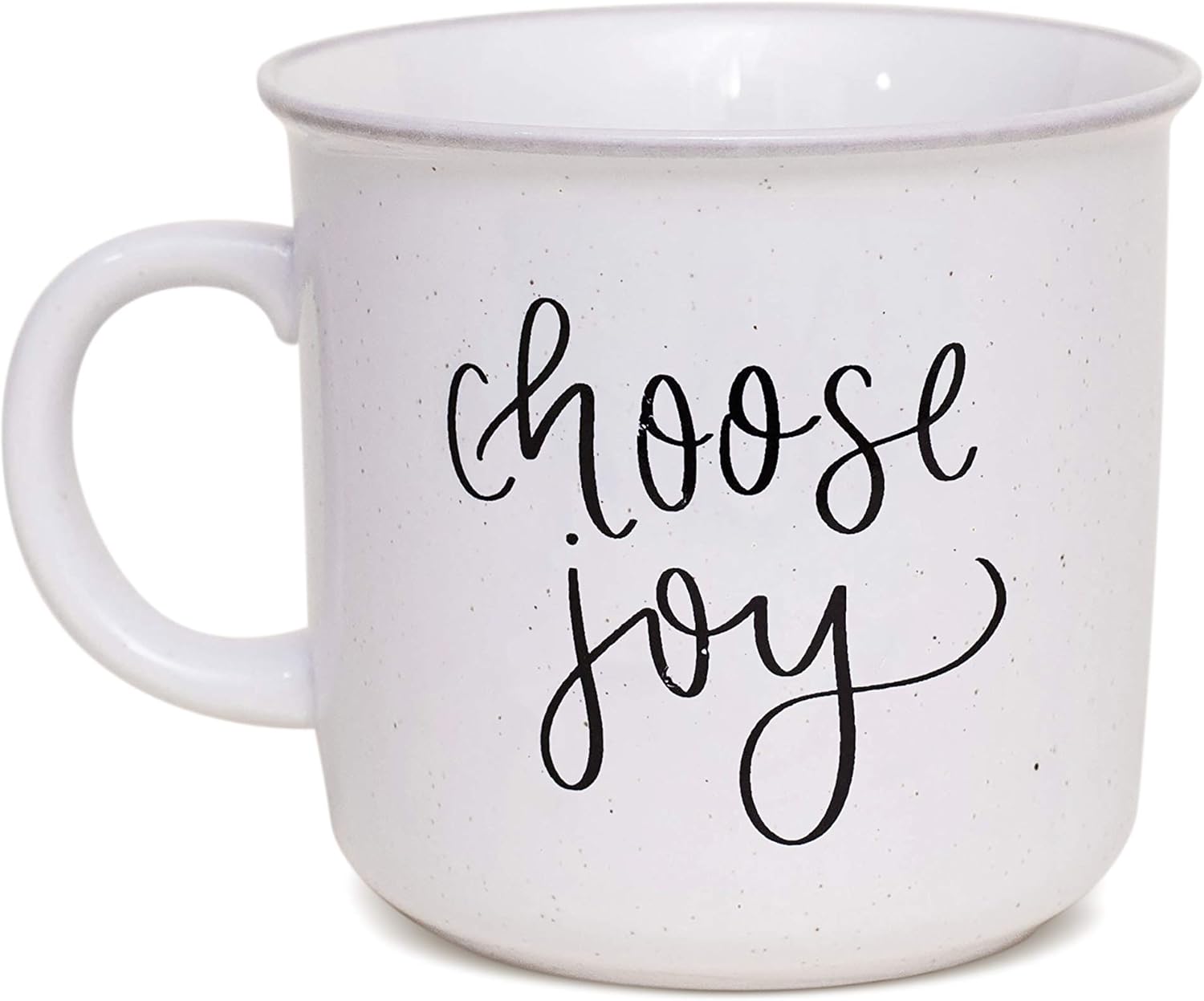 Sweet Water Decor Inspirational Coffee Mugs | Cute Motivational 15oz Ceramic Campfire Style Coffee Cup | Microwave and Dishwasher Safe | For Teachers, Students, Coworkers (Choose Joy)