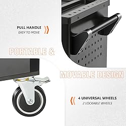 DNA MOTORING 3-Drawers Plastic Top Utility Rolling