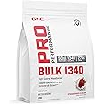 GNC Pro Performance Bulk 1340 Mass Gainer Protein Powder, 50g, Gluten Free, Whey, Creatine, BCAA, 3rd Party Tested, Muscle Recovery & Growth, Micronutrients, Strawberries and Cream, 9 Servings