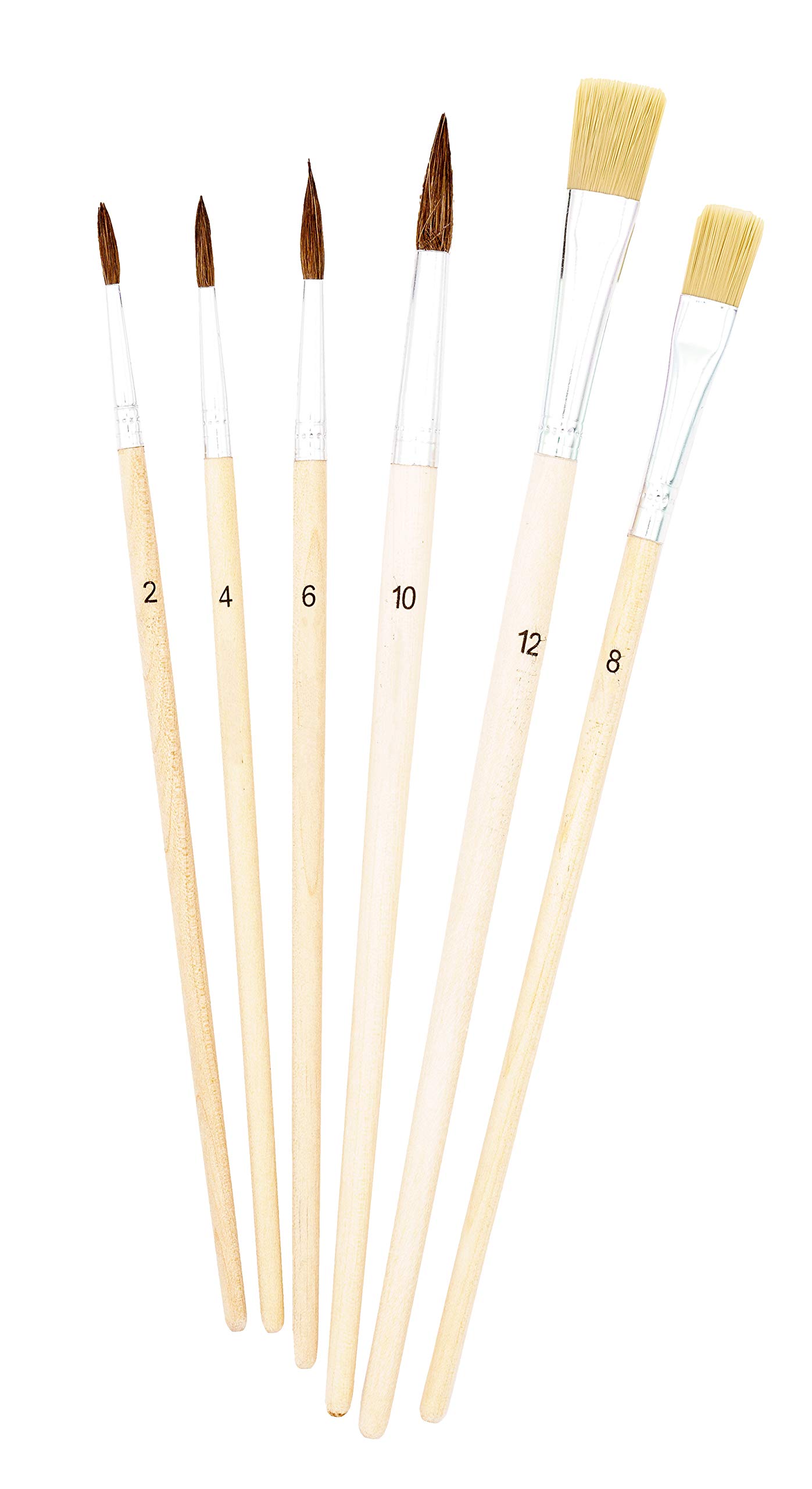 TSI Brush, Natural, Haarpinsel 2,4,6,1-Borstenpinsel 8,12