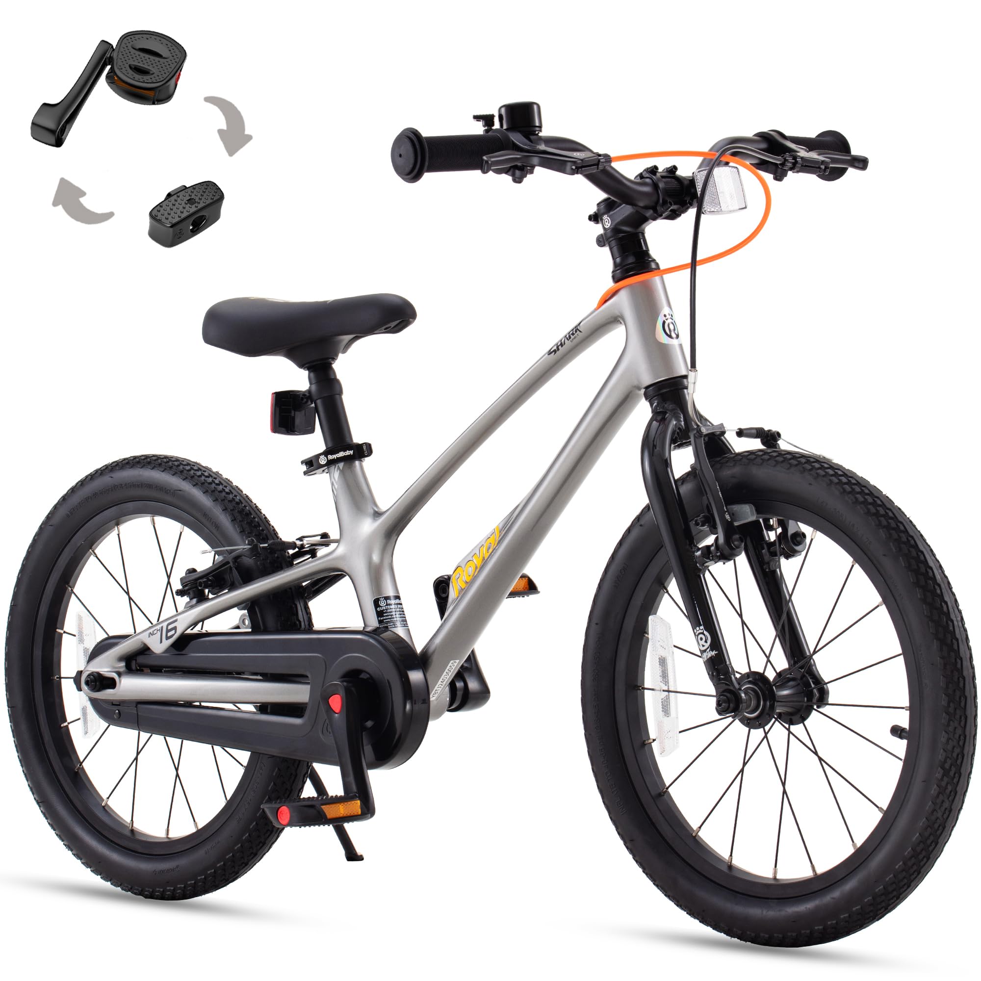 RoyalBaby Astro Magnesium EZ-Shark Ultra-Light Kids Bike Lightweight Alloy Children Sport Bicycle 14/16/18 Inch Wheel for Boys Girls Ages 3+ Years