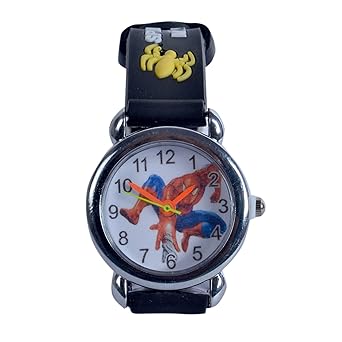 Angelfish Spiderman Black Band Kids Watch