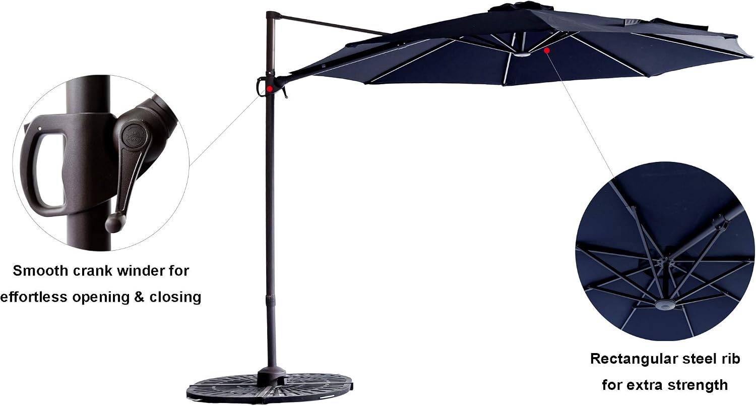 C Hopetree 10 Ft Cantilever Offset Outdoor Patio Umbrella With Tilt Navy Blue Amazon Ca Patio Lawn Garden