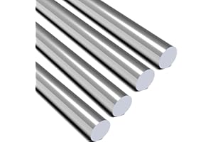 YOXMULK 4pcs 304 Stainless Steel Round Rods 1/4" Dia x 6" Length,Metal Solid Shaft Rods. (4, 1/4 x 6)