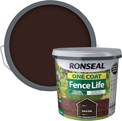Ronseal One Coat Fence Life Dark Oak 5L Wood Stain Protection