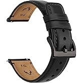 Fullmosa Leather Watch Bands for Men, 22mm 20mm 18mm Quick Release Watch Bands Strap - Burnished Band Vintage Wristband with Stainless Steel Metal Clasp
