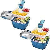 Ylebs 2 Pack Bento Box Adult Lunch Box,52-oz Salad