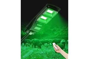 LANGY Hog Hunting Lights, 9000LM Solar Green Light for Hunting Hogs Deers,Motion Activated Feeder Lights with Remote,19" Bracket is Included
