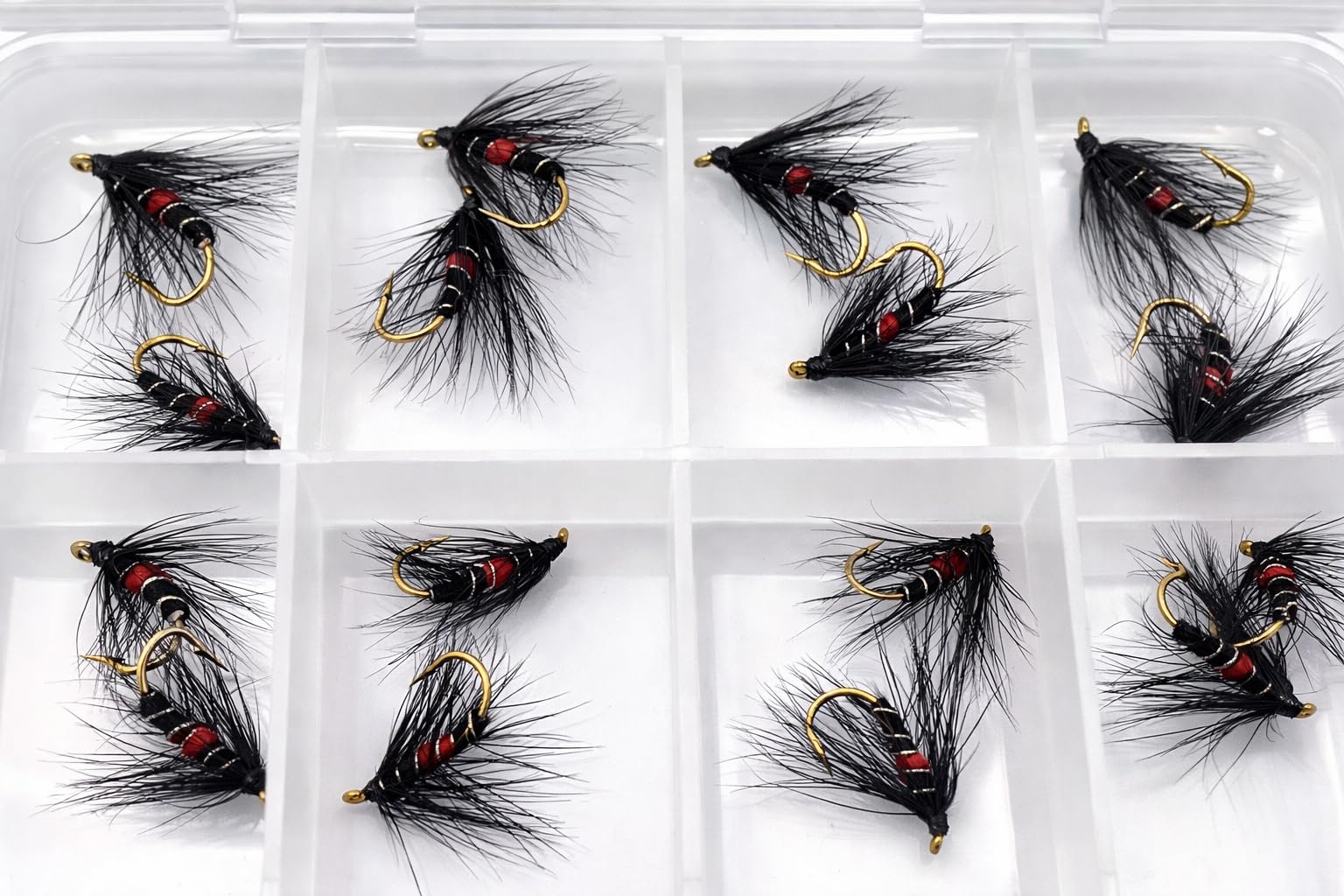 BestCity Fly Fishing Bibio Selection 16 Wet Flies with Free Fly Box Trout Flies Sizes 10–16 Fly Fishing Lures Set