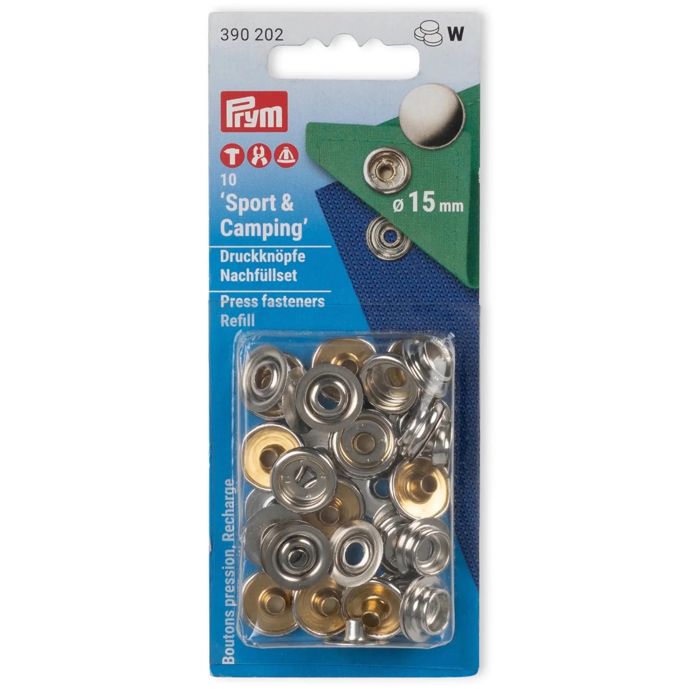 Prym - Silver (15mm) Non-Sew Press Fasteners Refill - 1 Count