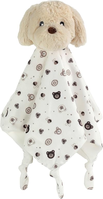 CREVENT Cozy Plush Baby Security Blanket 34x34cm Fleece Gift Dog