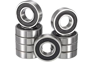 HiPicco R8-2RS Deep Groove Ball Bearings, ID 1/2" x OD 1-1/8" x Width 5/16" Double Rubber Sealed Ball Bearing Pre-Lubricated 