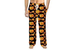 Soophiea Mens Pajama Pants Christmas Halloween Sleepwear Lounge Pjs Pants with Pockets