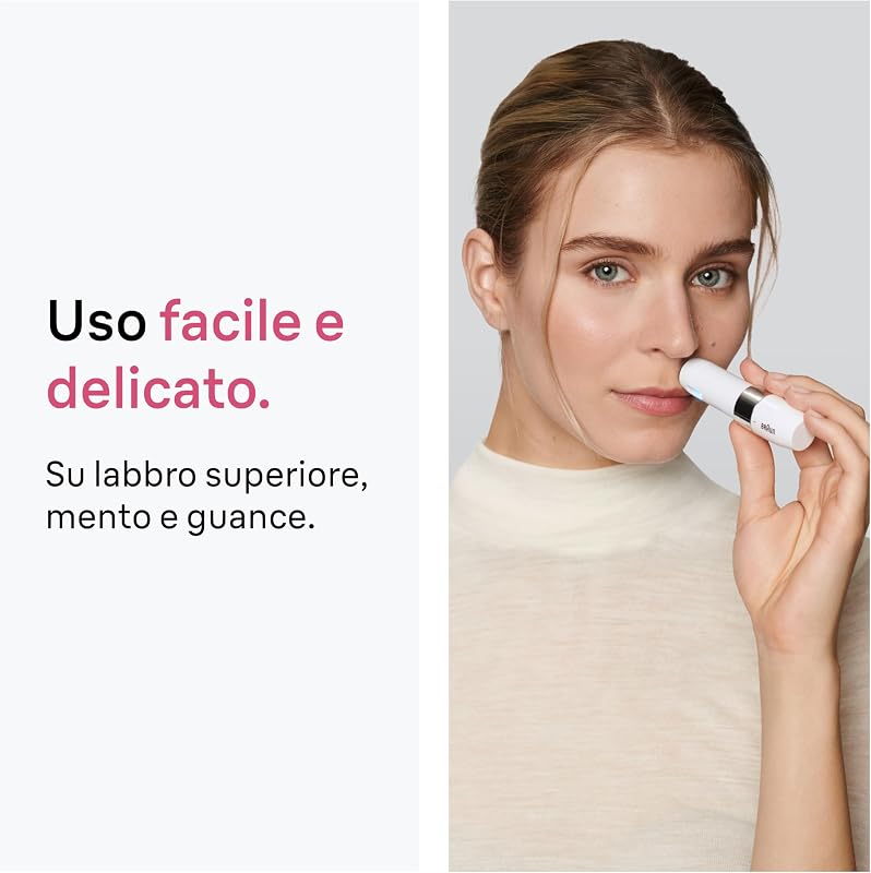 Face Epilatore Viso Donna con Rifinitore di Precisione, FS1005 Bianco