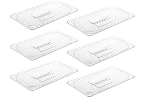 CURTA 6 Pack Food Pan Lids, 1/3 Size NSF Polycarbonate Cover with Handle, Plastic Clear
