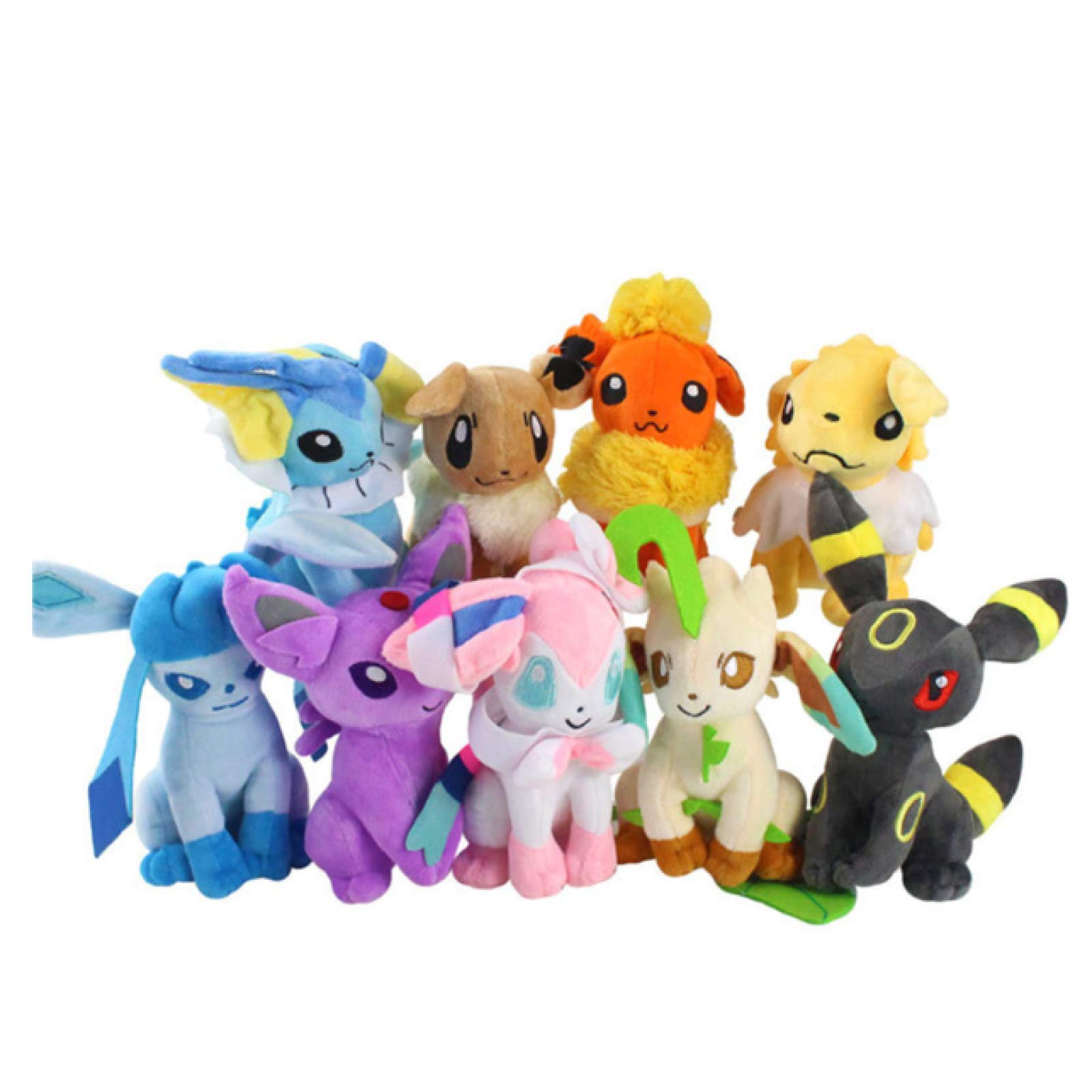 WUTONG 9Pcs Pokemon Pikachu Pokemon 20Cm Glaceon Leafeon Umbreon Sylveon Action Figure Plush Toy Kid