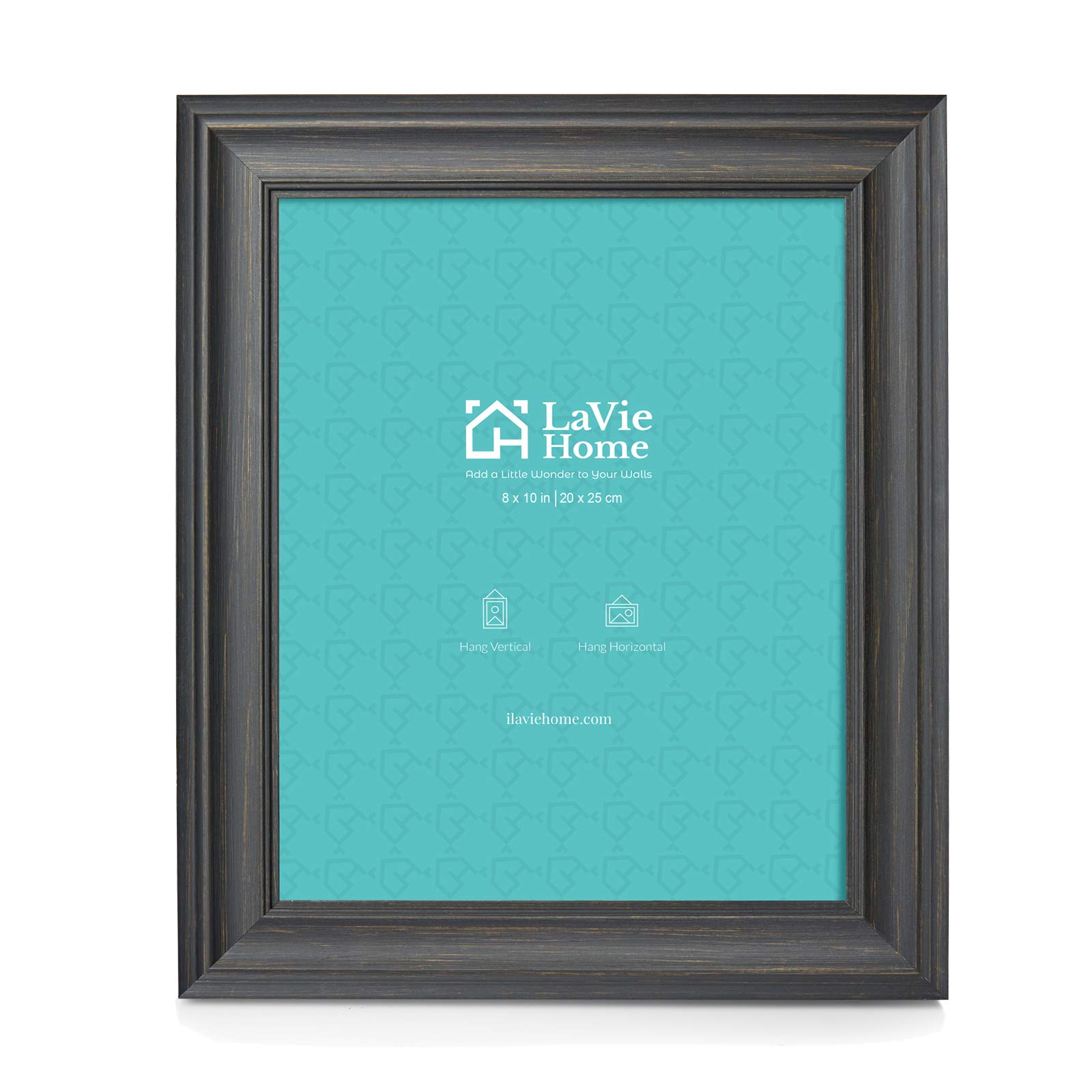 Photo 1 of LaVie Home 8x10 Picture Frames (1 Pack, Black) Rustic Photo Frame Set with Tempered Glass for Wall Mount & Table Top Display