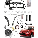 Head Gasket Set 1.8 L, Timing Chain Kit, Fit for 09-16 Toyota Corolla | Compatible with 08-14 Toyota Scion xD, 09-14 Toyota Matrix, w/ Water Pump, MLS Engine Gasket, Cylinder Head, HS26515PT