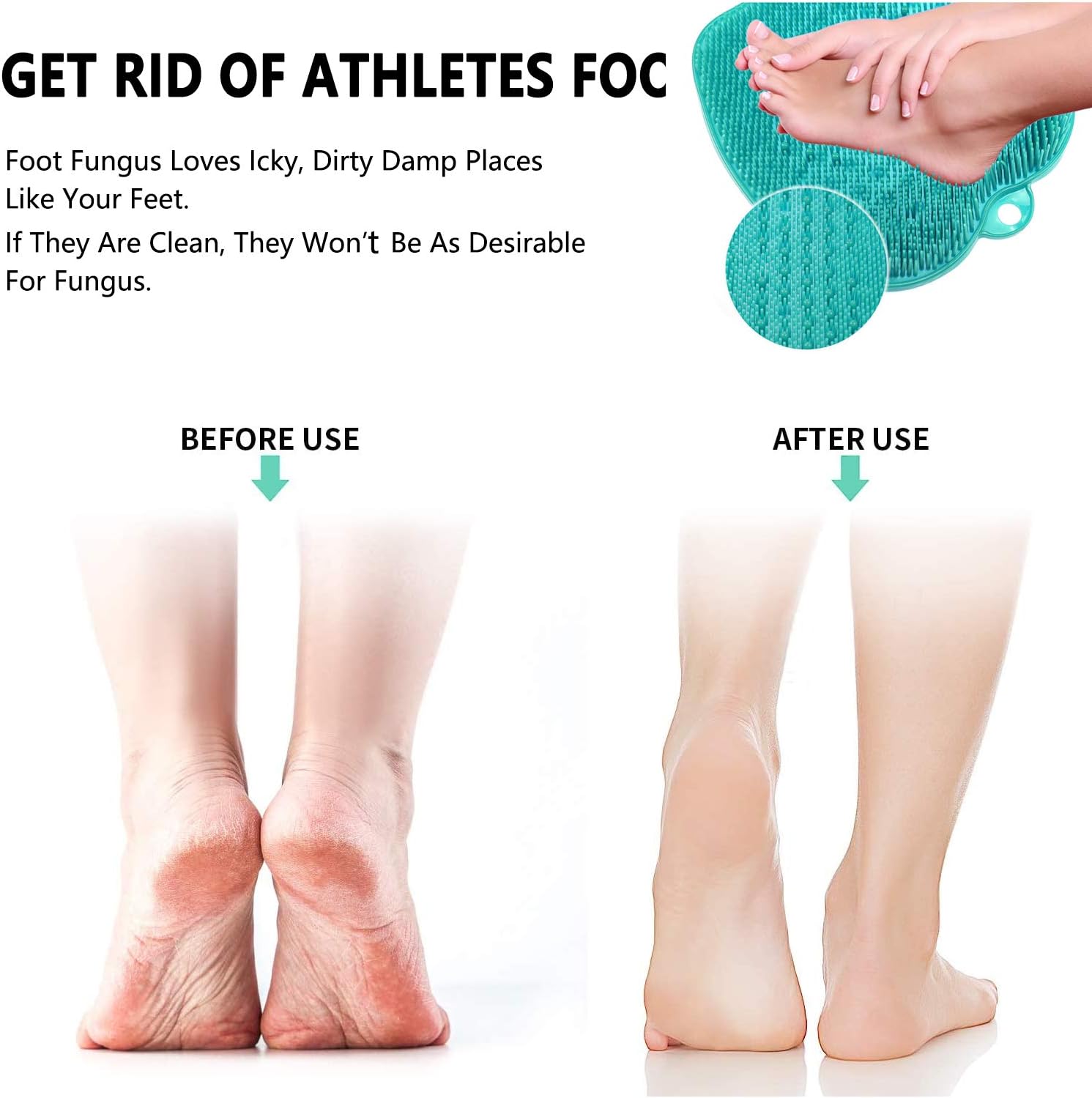 Newthinking Foot Scrubber Cleaner Massager, Shower Foot Massager Cleaner Brush with Non-Slip Suction Cups and Foot Acupressure Massage Mats for Foot Care, Foot Circulation & Reduces Foot Pain (Green): Health & Personal Care